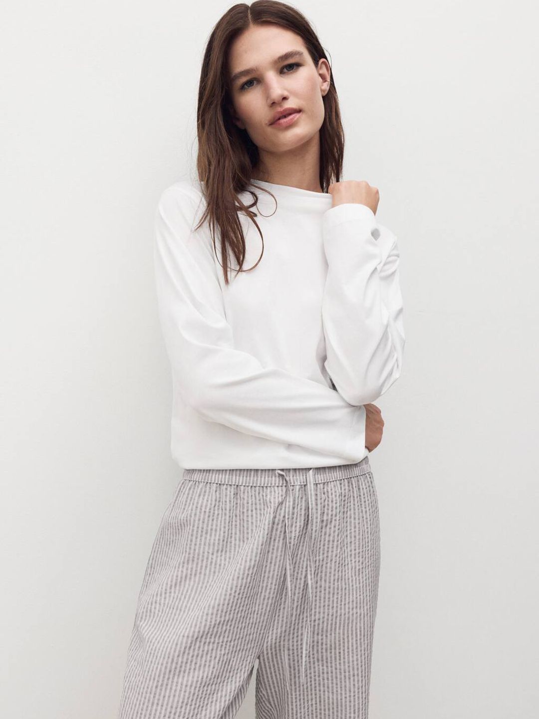 Striped Pure Cotton Straight Lounge Pants