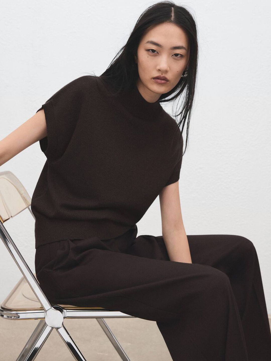 High Neck Knitted Casual Top