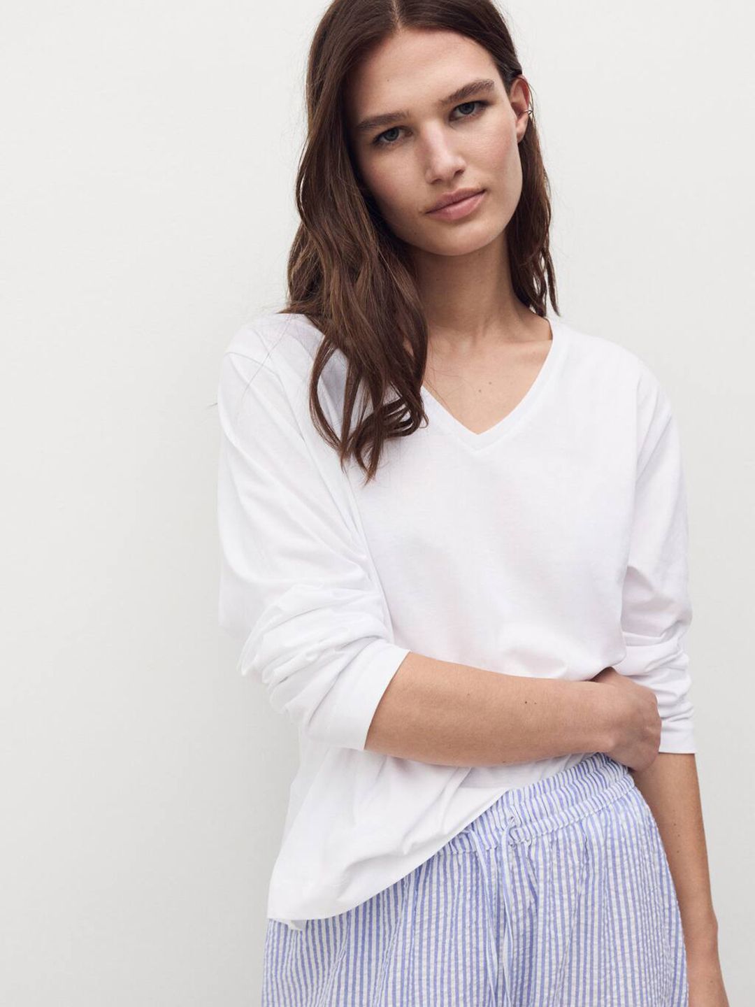 Striped Pure Cotton Straight Lounge Pants
