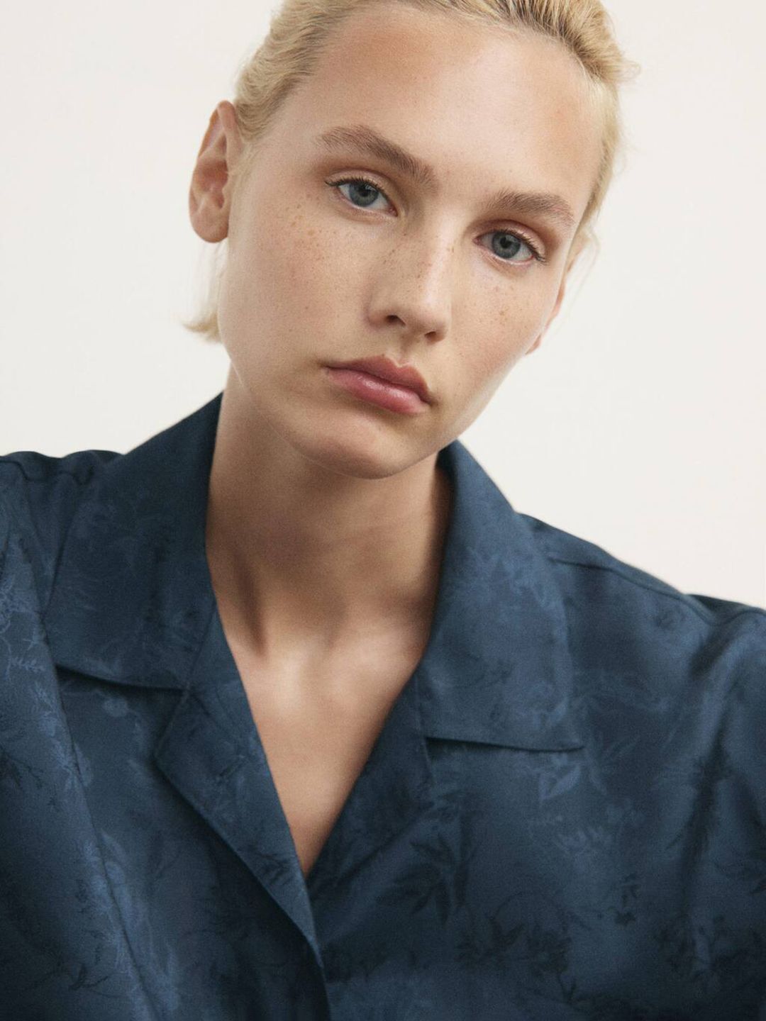 Satin Finish Floral Self-Design Casual Shirt