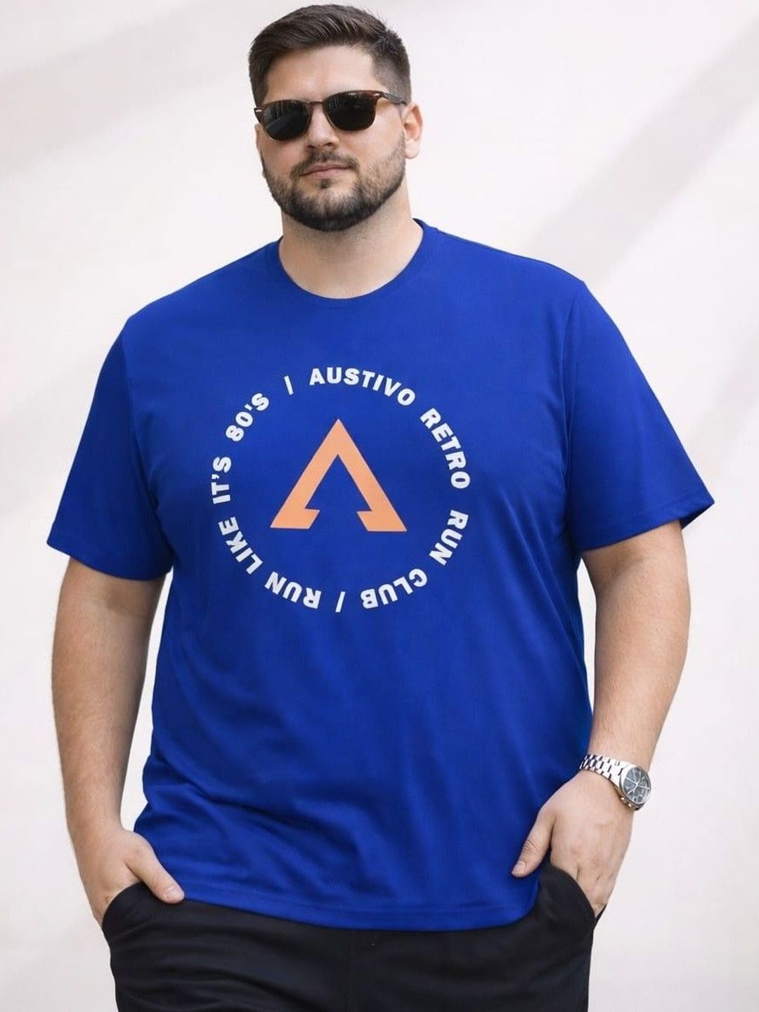 AUSTIVO Men Typography Printed T-shirt