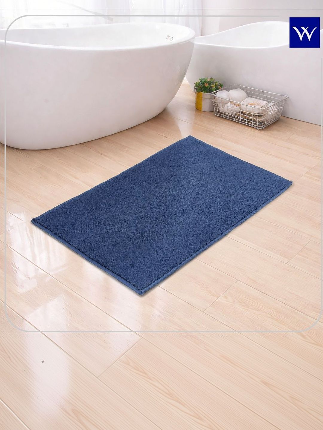Welspun Blue Anti Skid Bath Mats