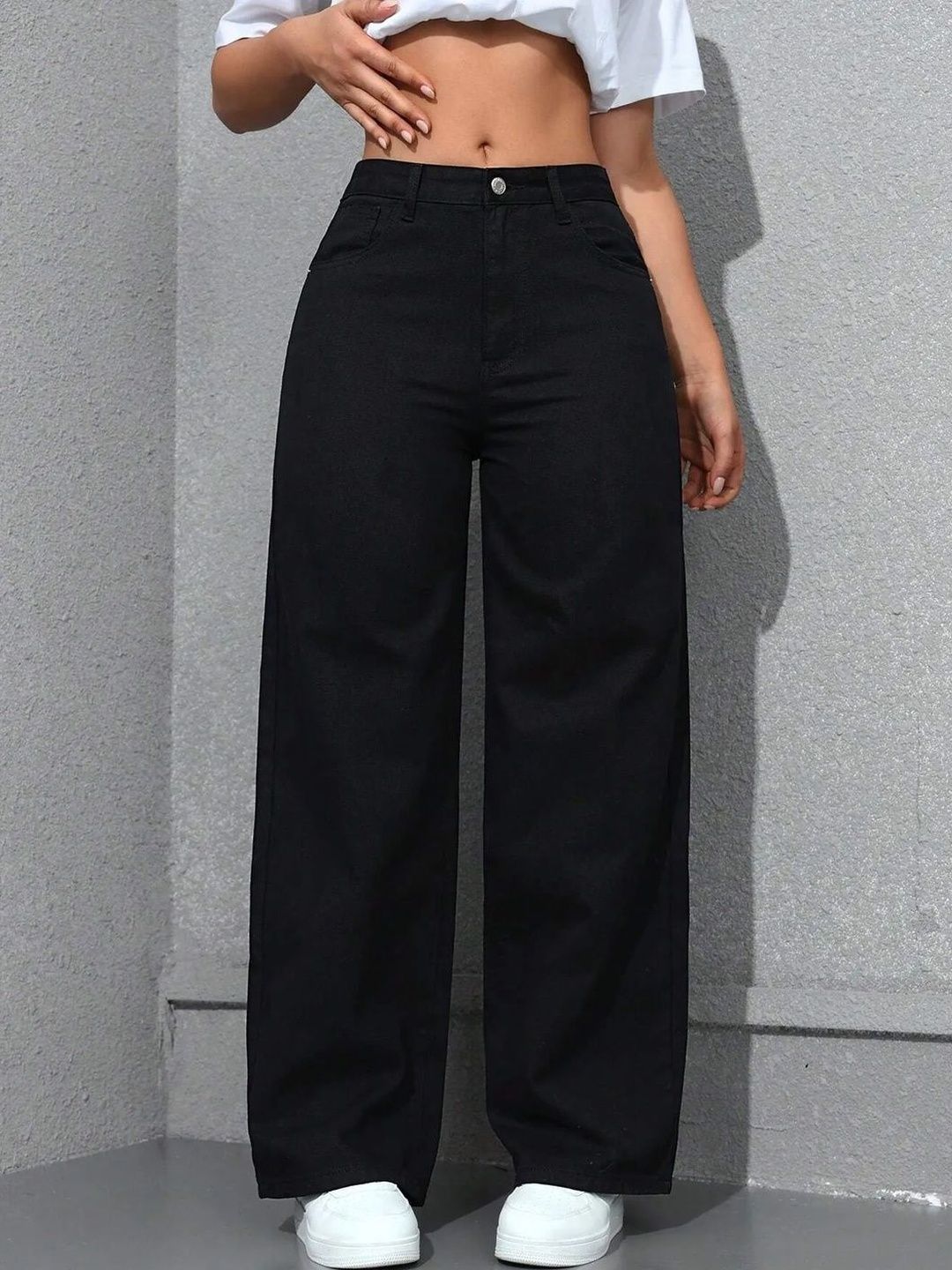 Kotty Women Classic Wide Leg High-Rise Stretchable Jeans
