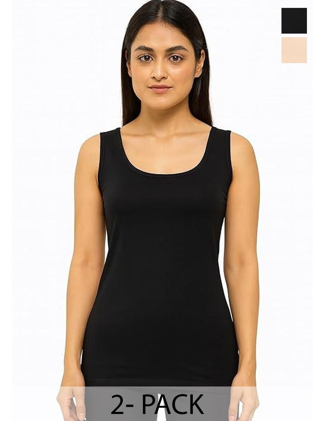 HPA HIDDEN POWER APPAREL Pack of 2 Cotton Non Padded Camisoles