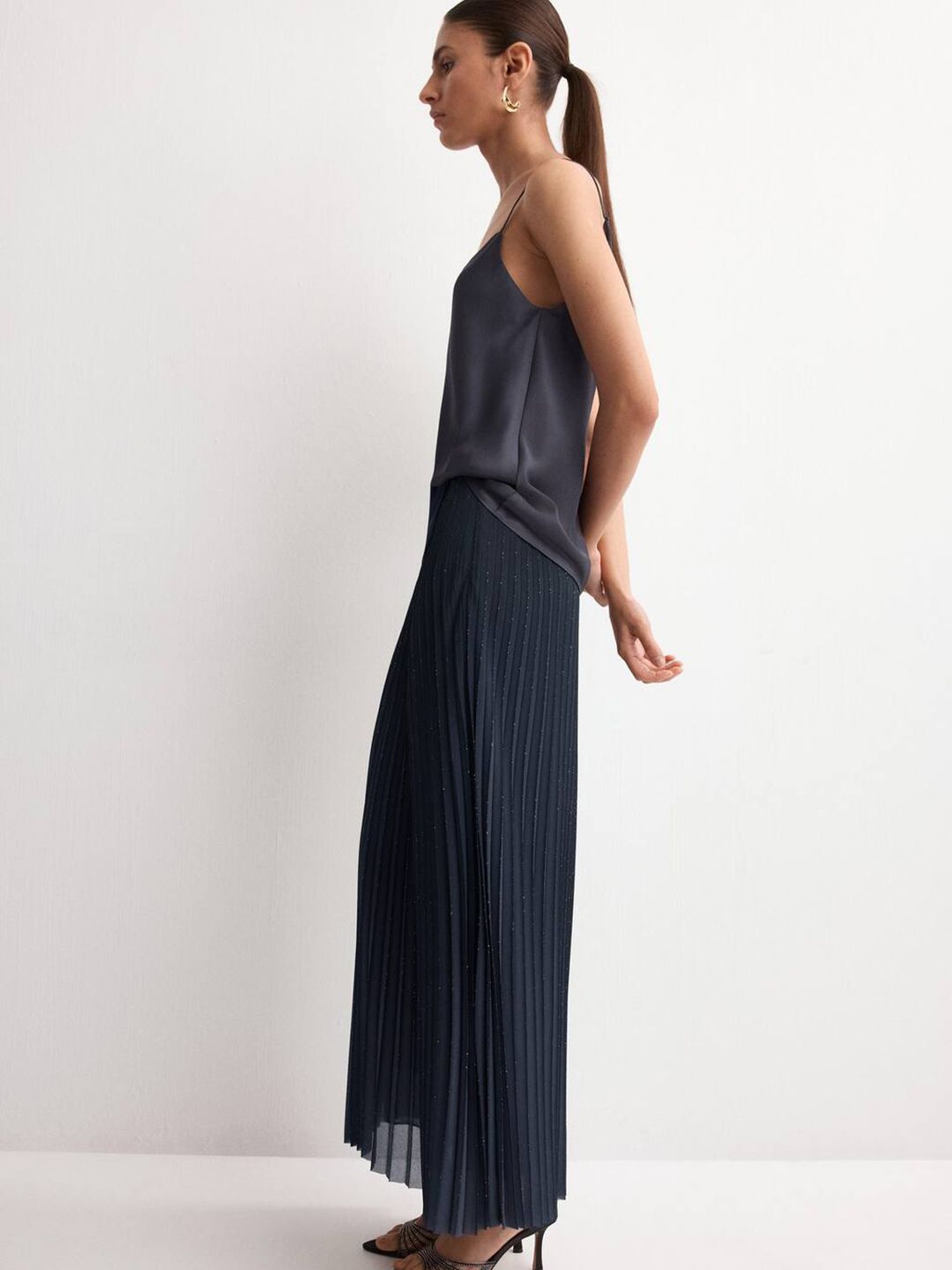 Accordion Pleated Maxi Skirt