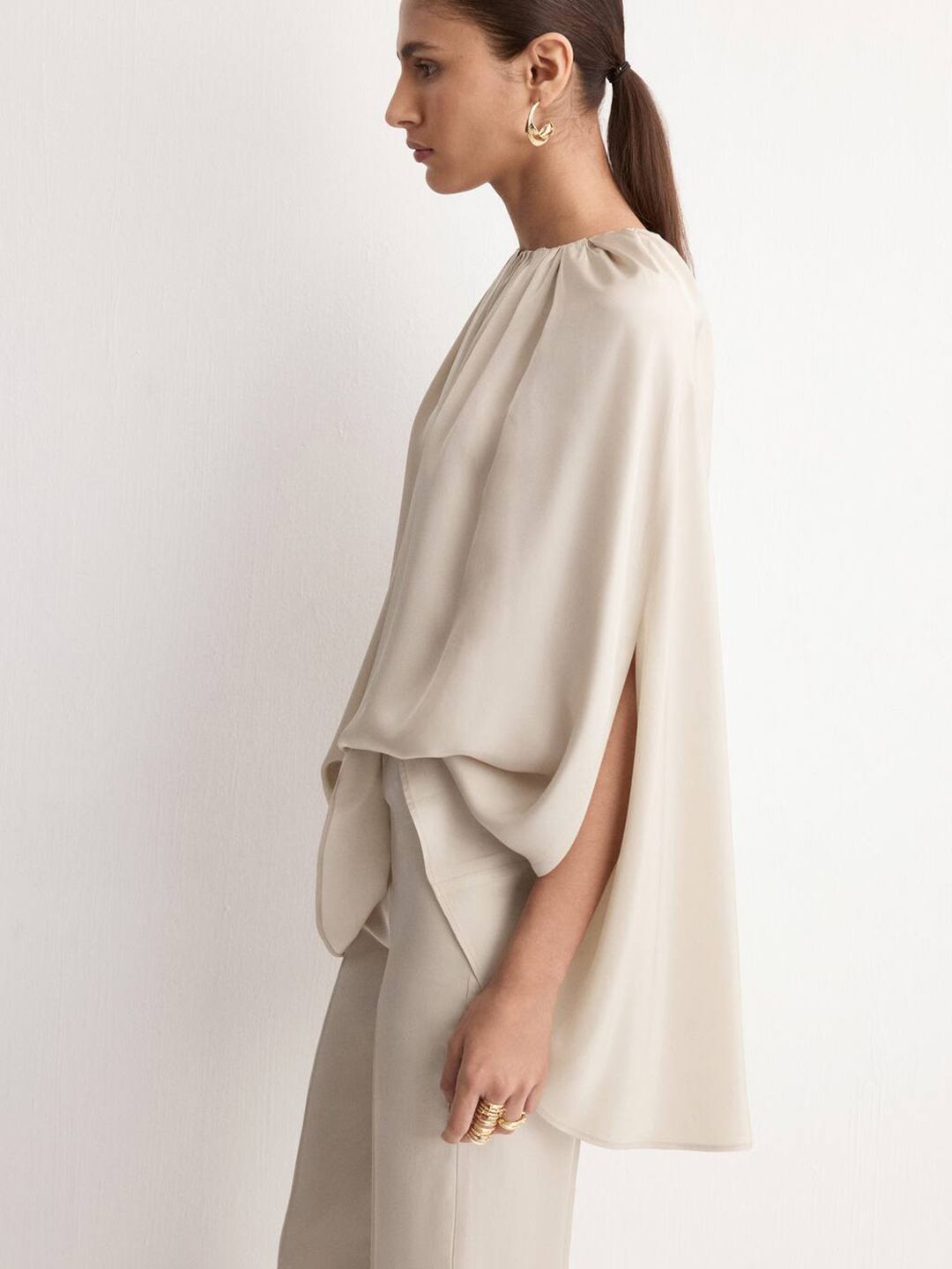 Gathered Cape Casual Top