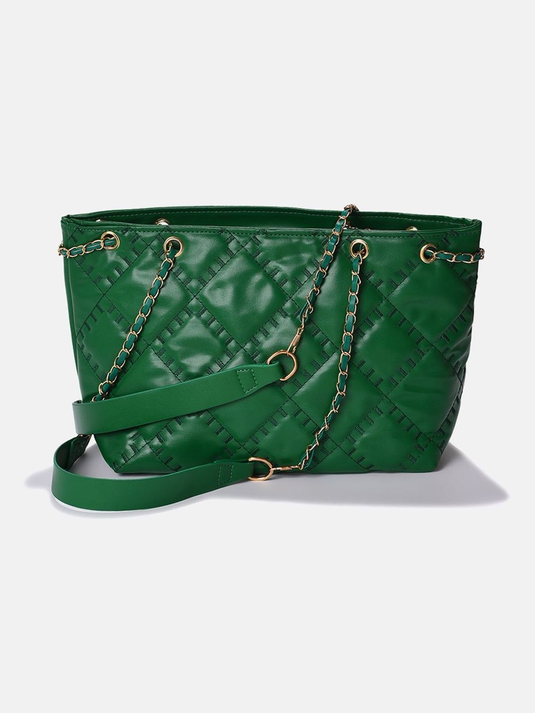 HAUTE SAUCE PU Structured Shoulder Bag with Quilted