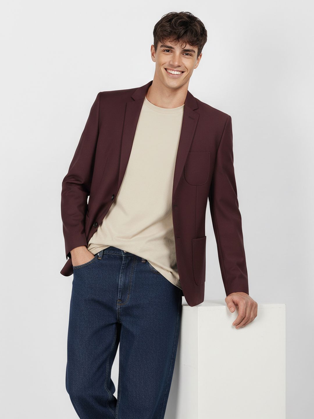 Mast & Harbour Notched Lapel Collar Single-Breasted Blazer