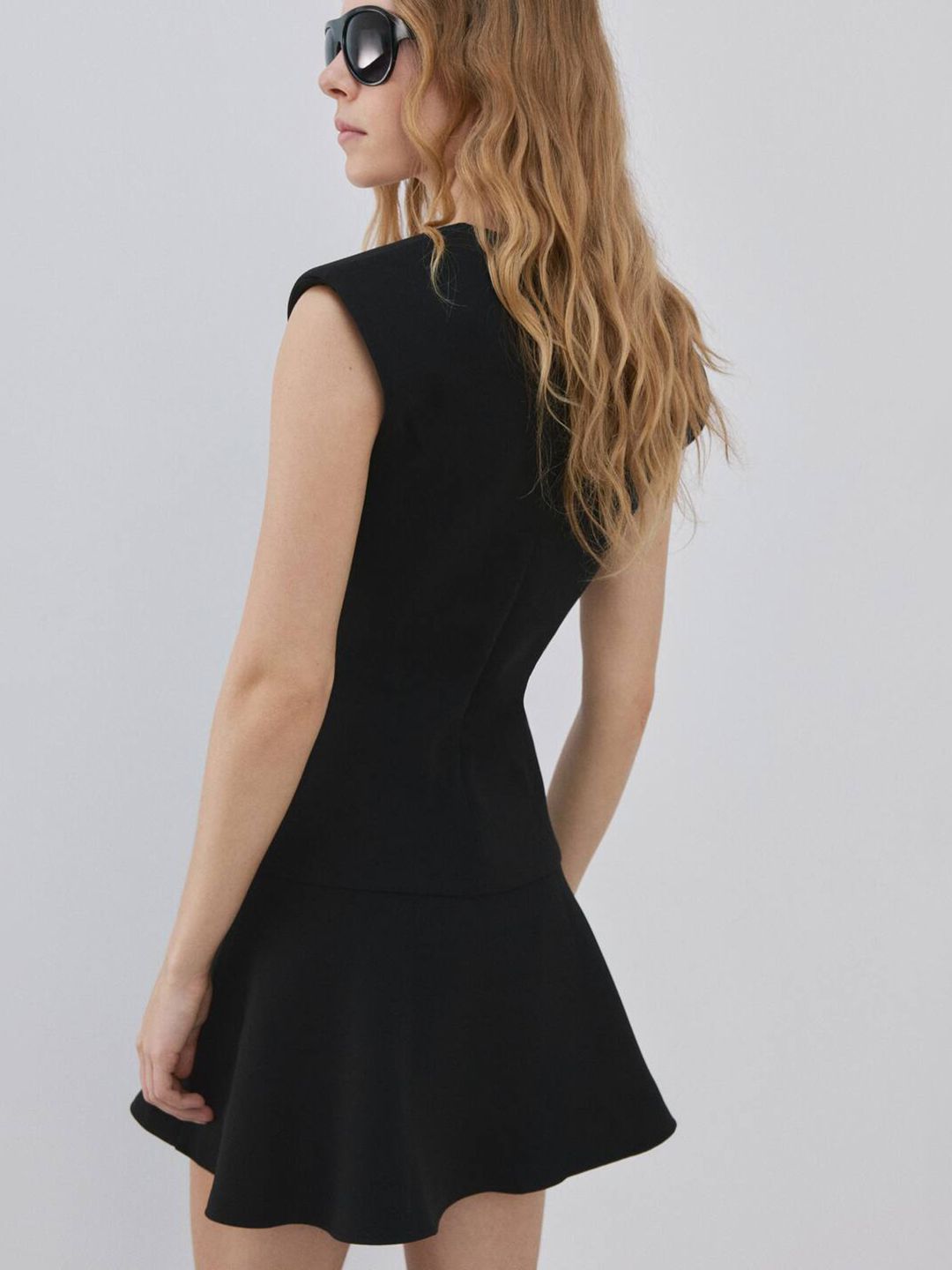 V-Neck A-line Mini Dress