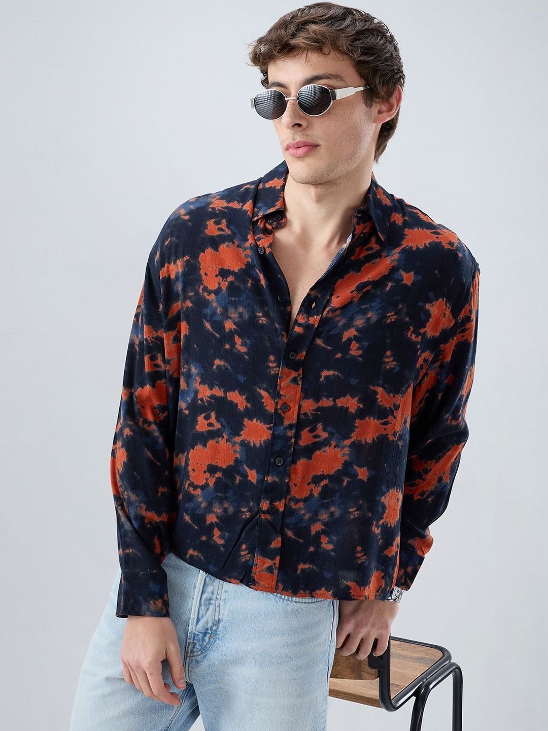 VASTRADO Men Classic Boxy Printed Casual Shirt
