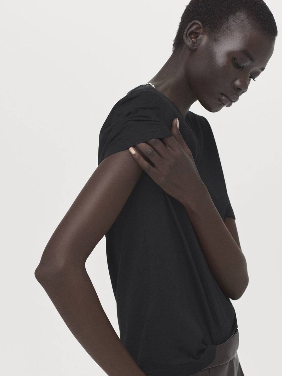 MANGO MANGO V-Neck Pure Cotton T-shirt