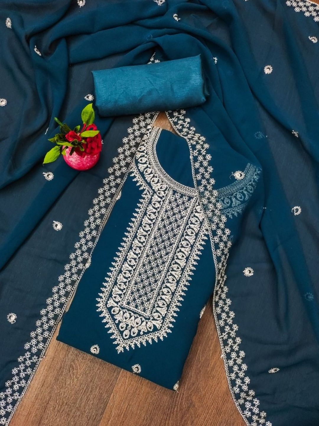 Dhaaga Ghar Embroidered Unstitched Dress Material