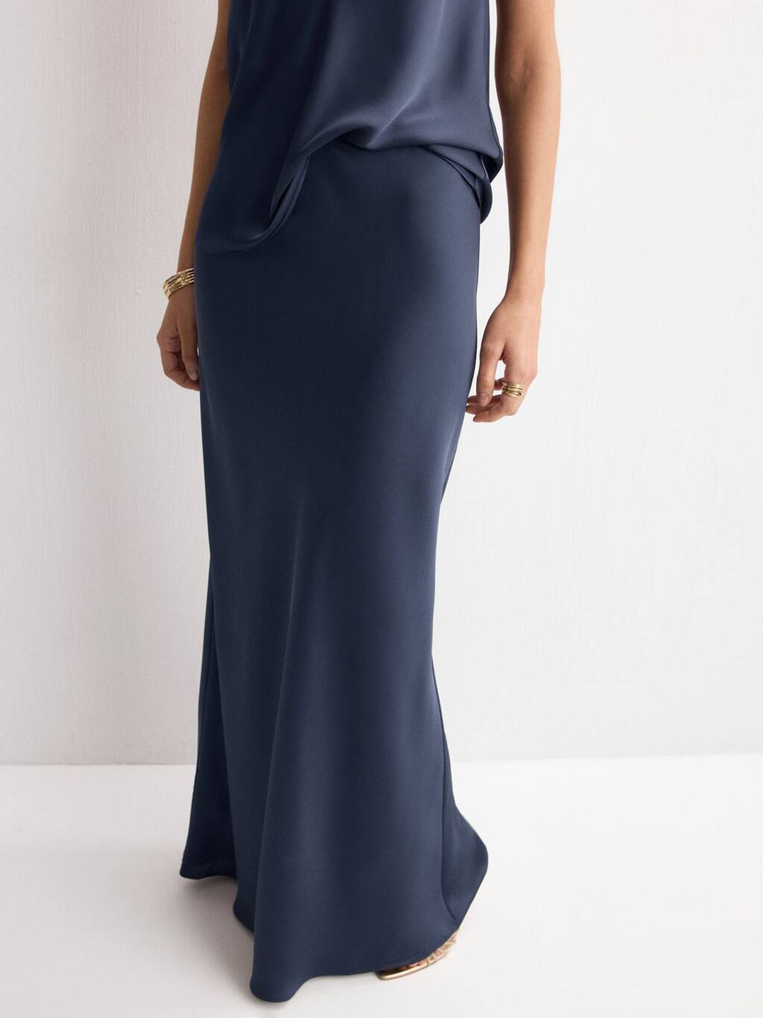 Satin A-line Maxi Skirt