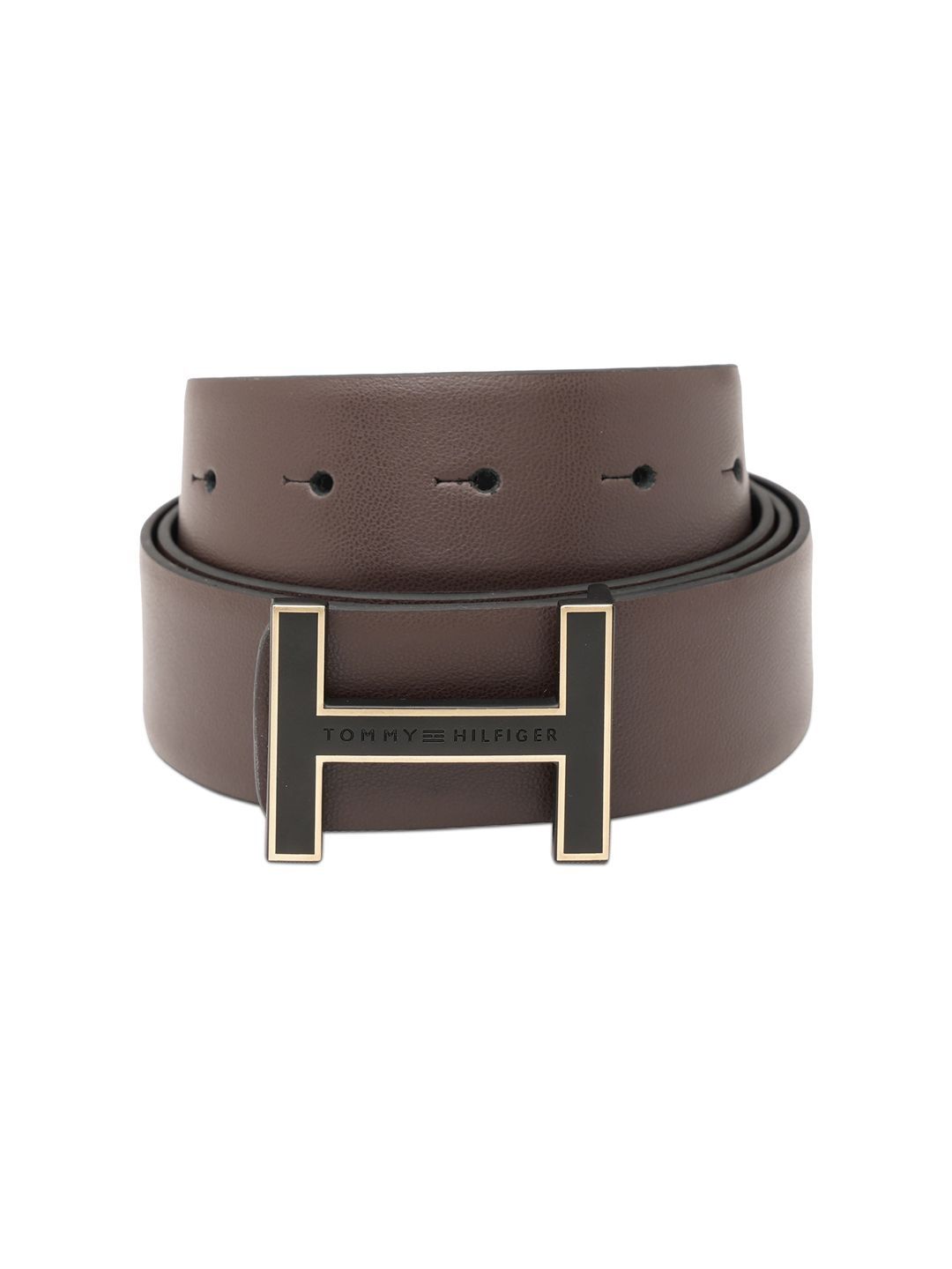 Men Leather Reversible Formal Belt Tommy Hilfiger Men Textured Leather Reversible Formal Belt
