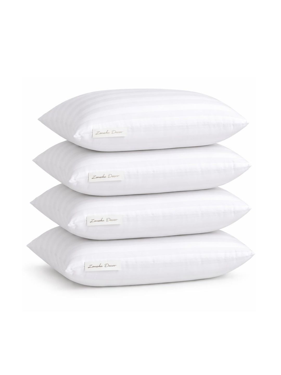 ZENSHA DECOR White Set of 4 Polyester Breathable Sleep Pillow