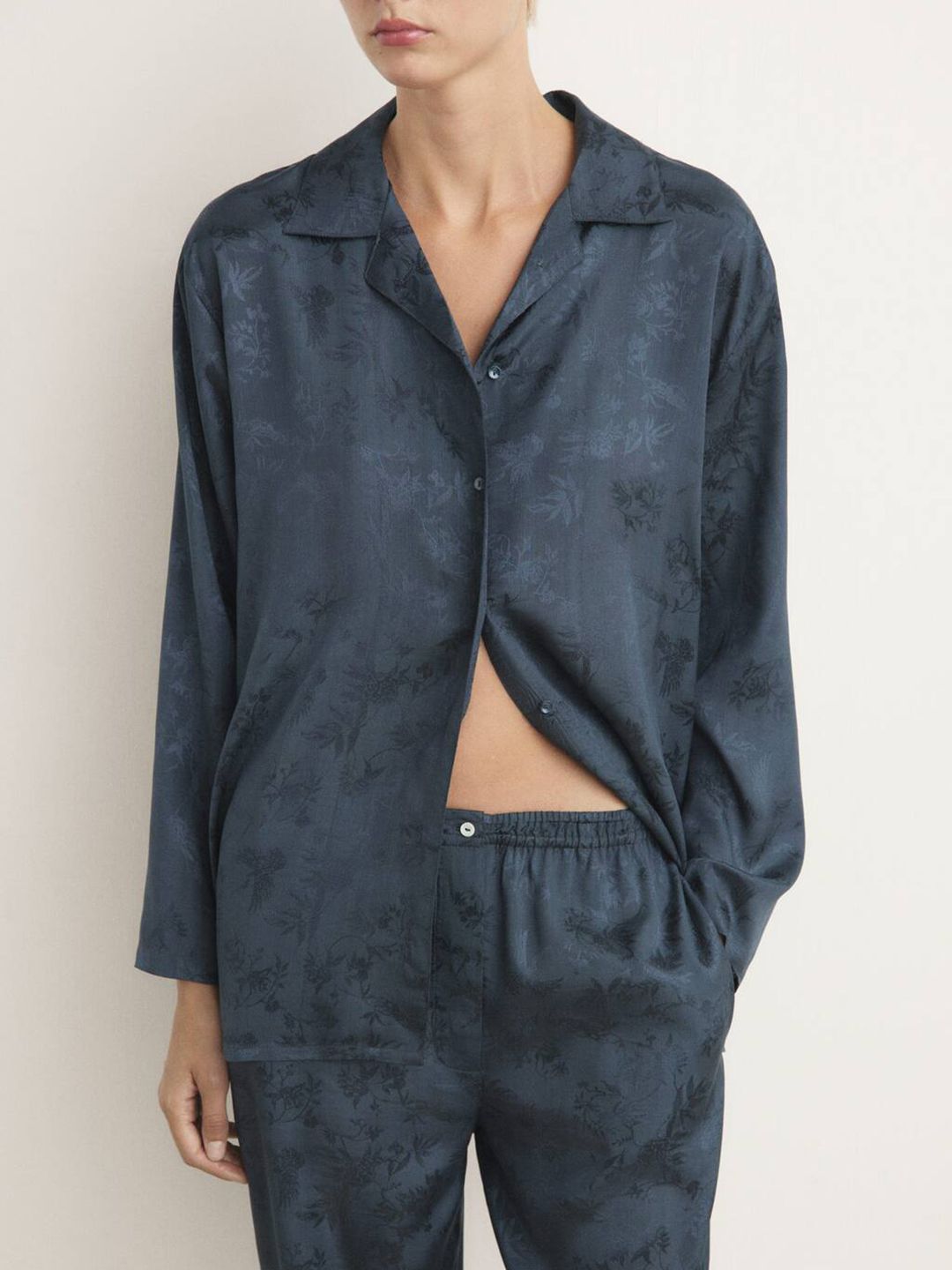 Floral Self Design Straight Lounge Pants
