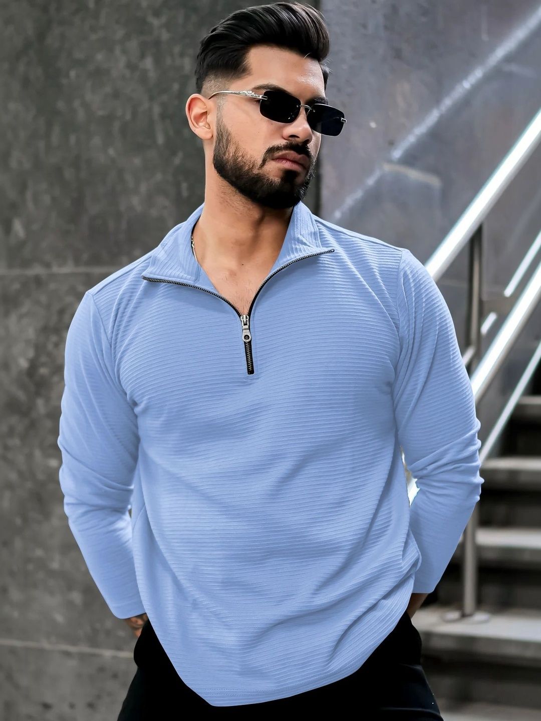 HAPPY KHAJANA Men High Neck T-shirt