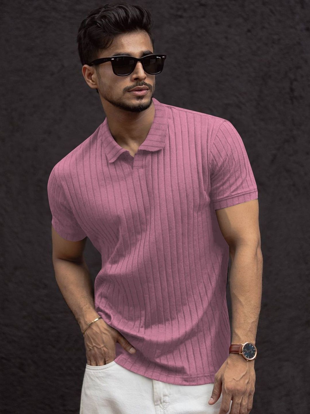 HAPPY KHAJANA Men Polo Collar T-shirt