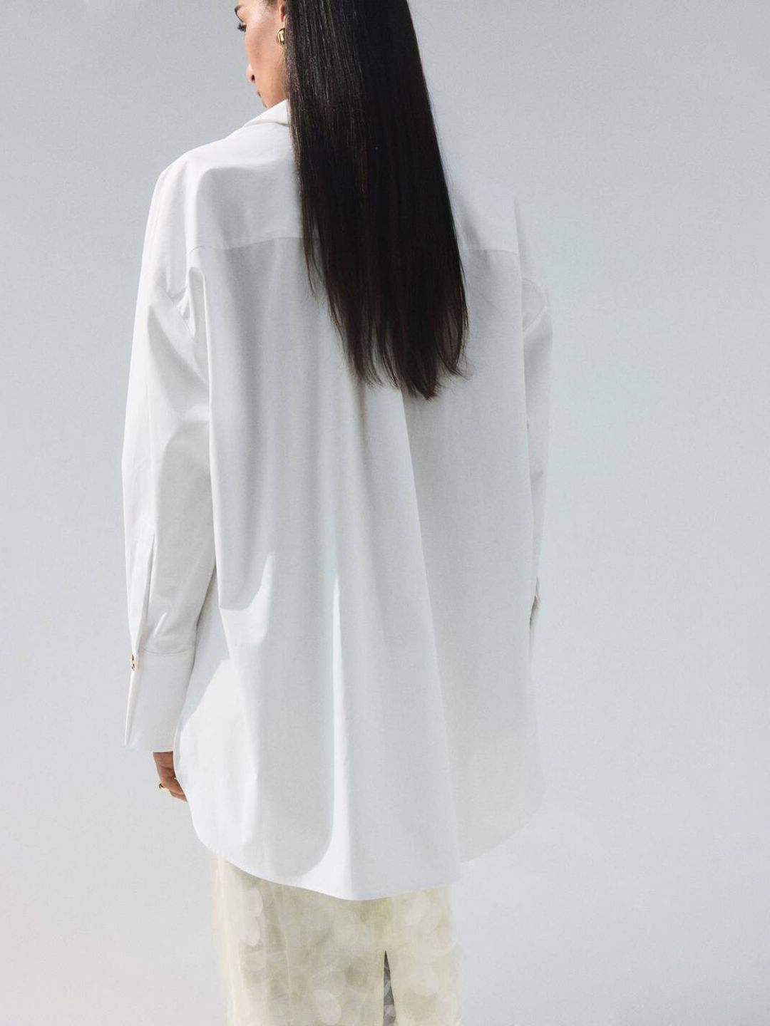 Pure Cotton Drop-Shoulder Sleeves Oversized Casual Shirt
