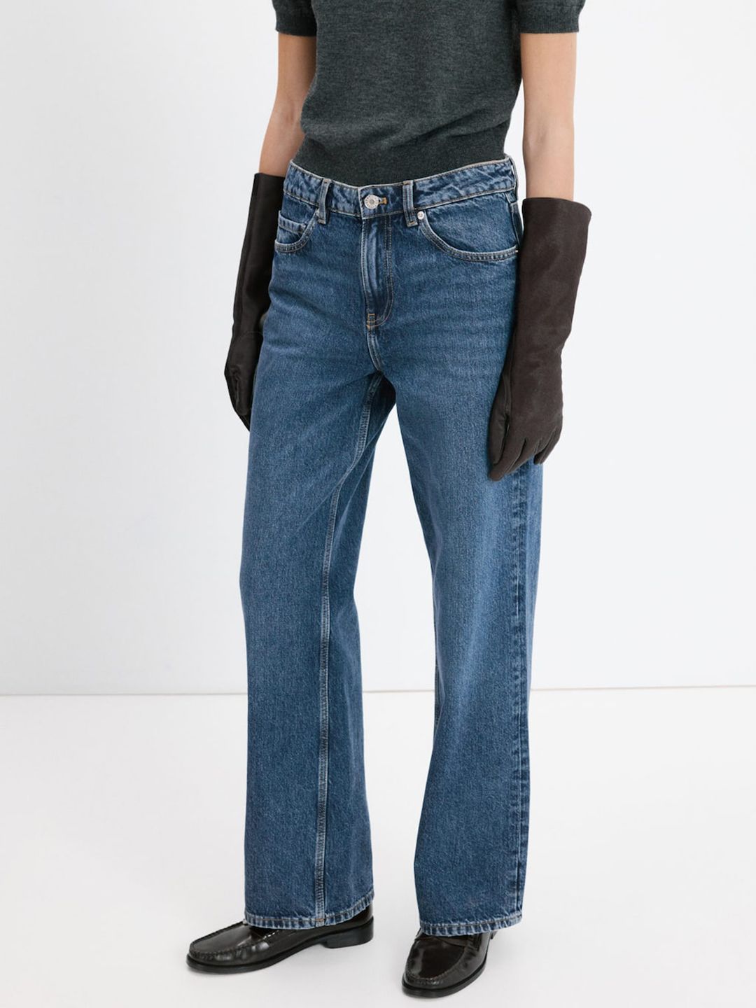 Straight Fit Low-Rise Light Fade Jeans
