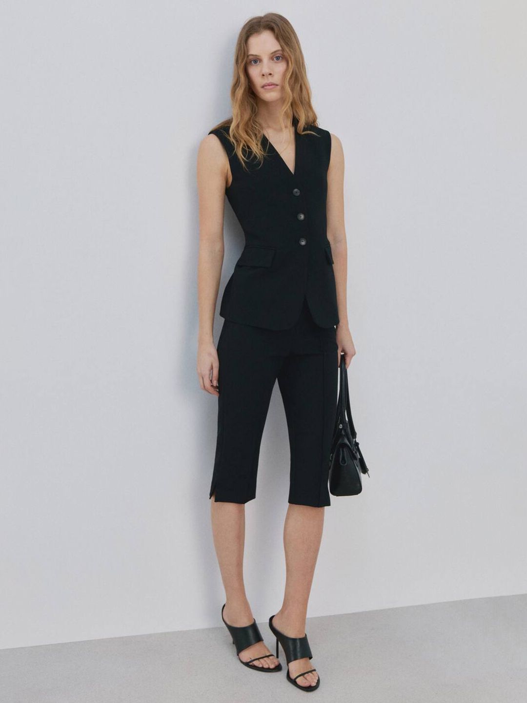 V-Neck Lace-Up Detail Waistcoat