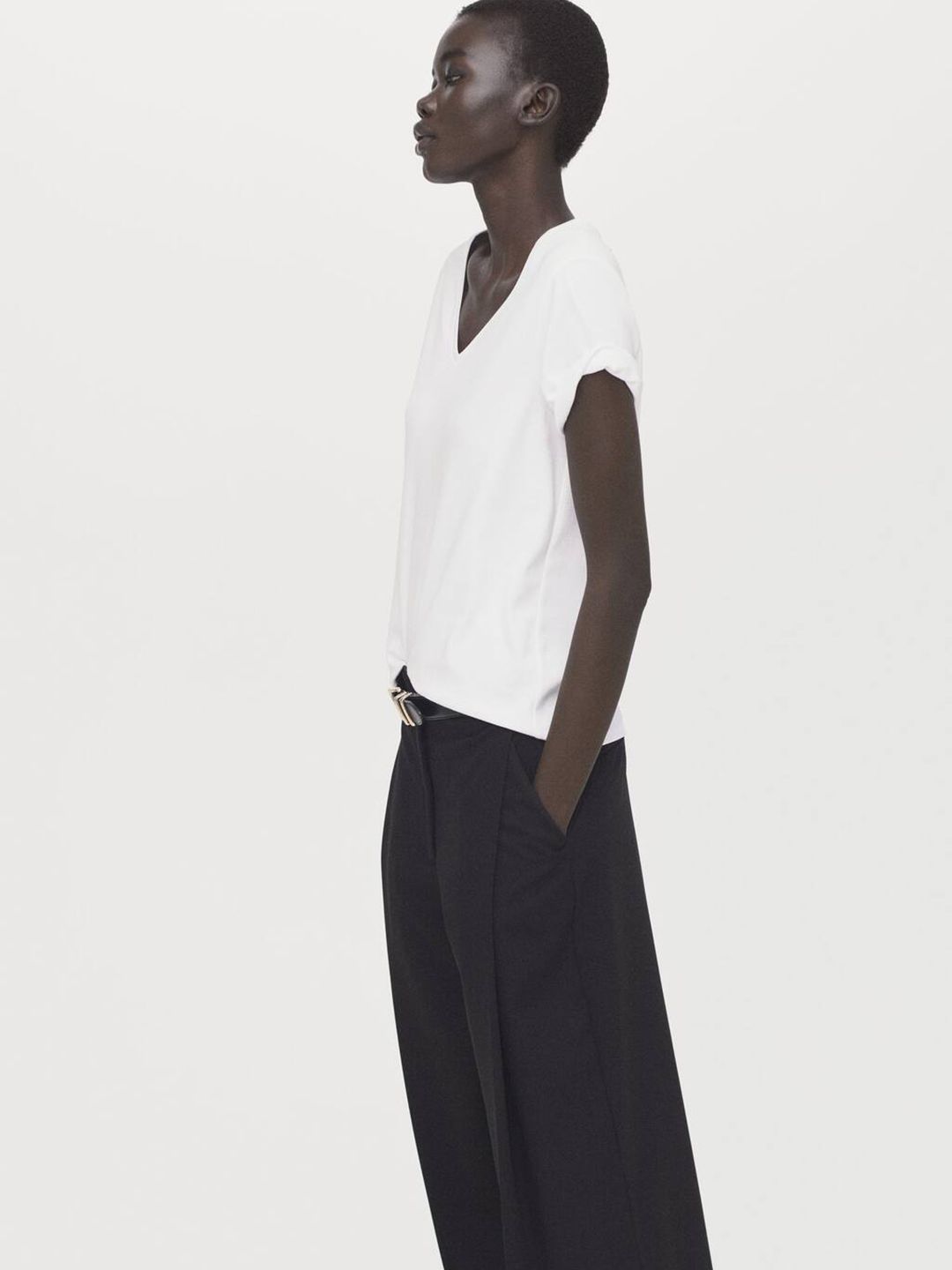 V-Neck Pure Cotton T-shirt