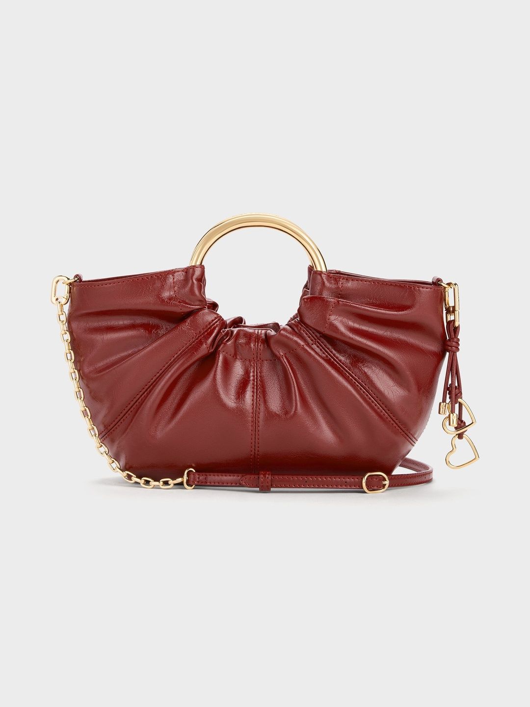 Ciara Ruched Metal-Handle Tote Bag