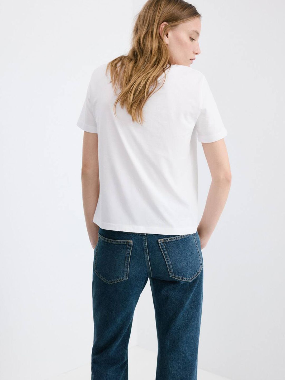 V-Neck Pure Cotton T-shirt