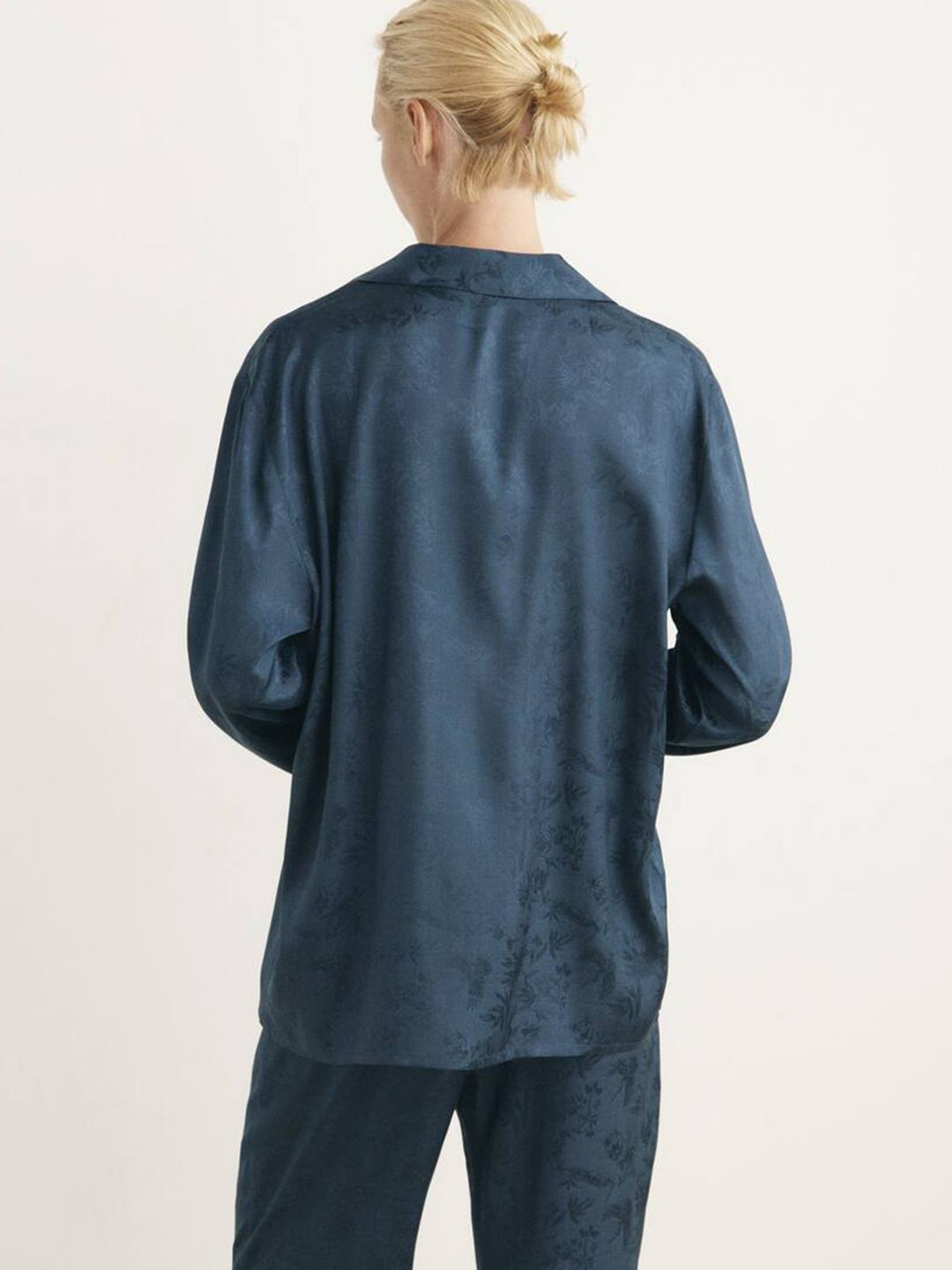 Satin Finish Floral Self-Design Casual Shirt