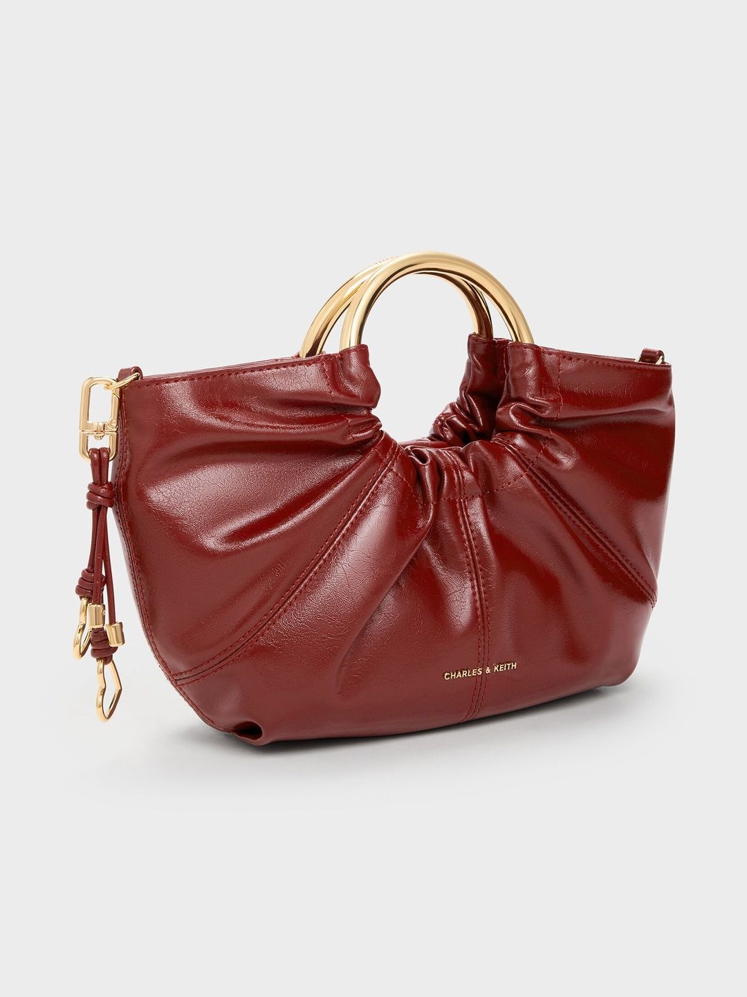 Ciara Ruched Metal-Handle Tote Bag