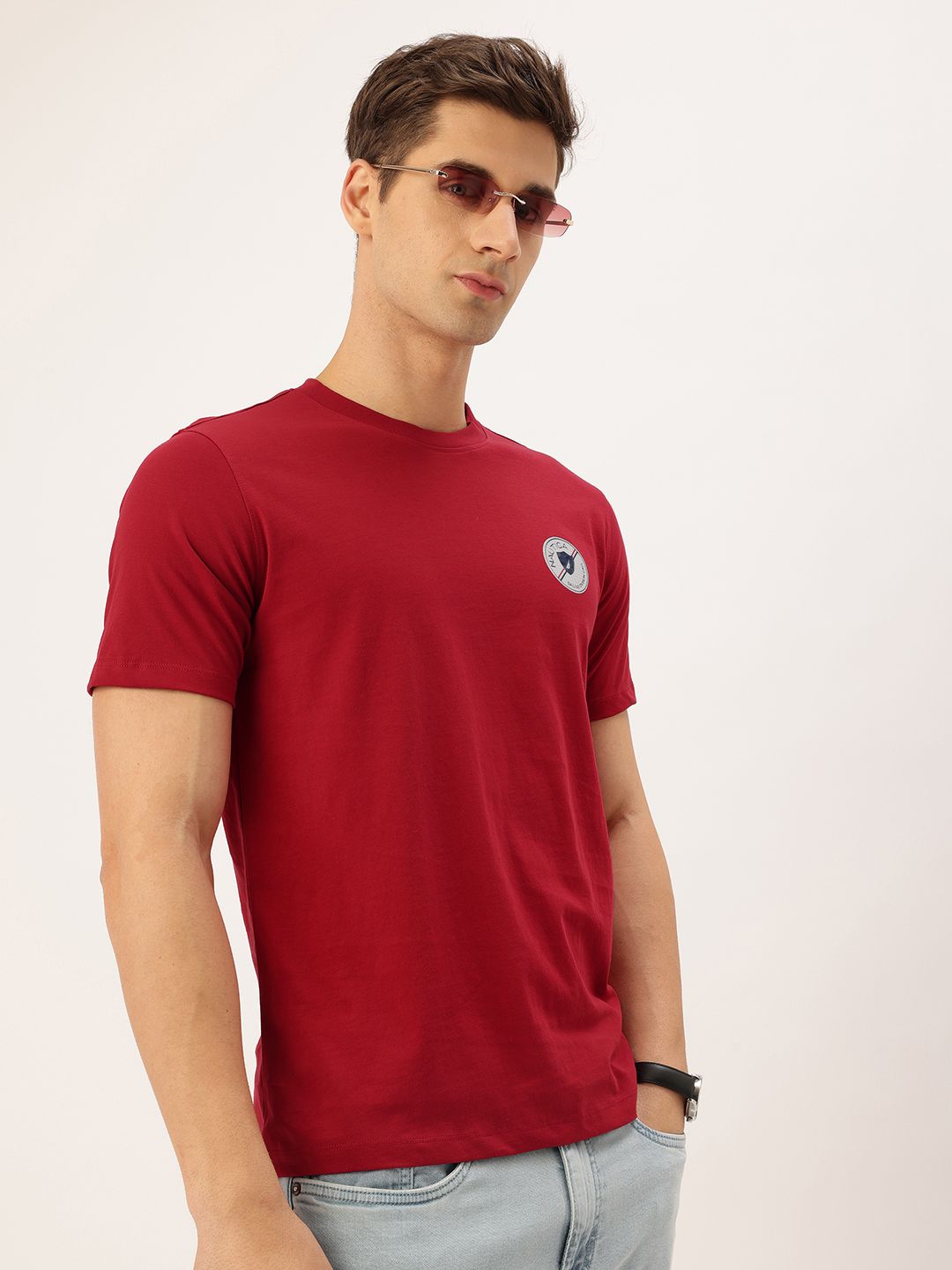 Nautica Brand Logo Printed Pure Cotton T-shirt