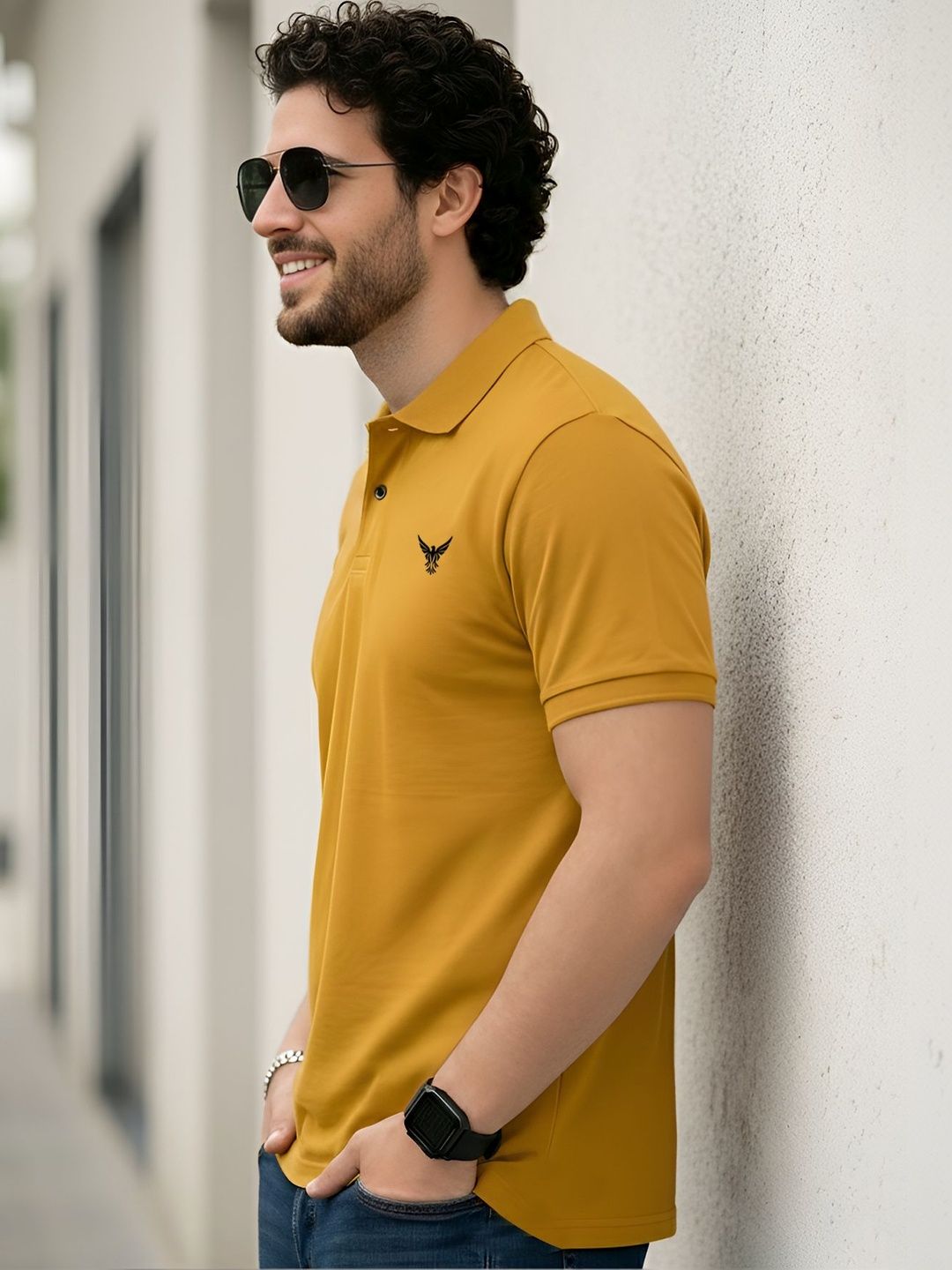 AUSK Men Checked Polo Collar T-shirt