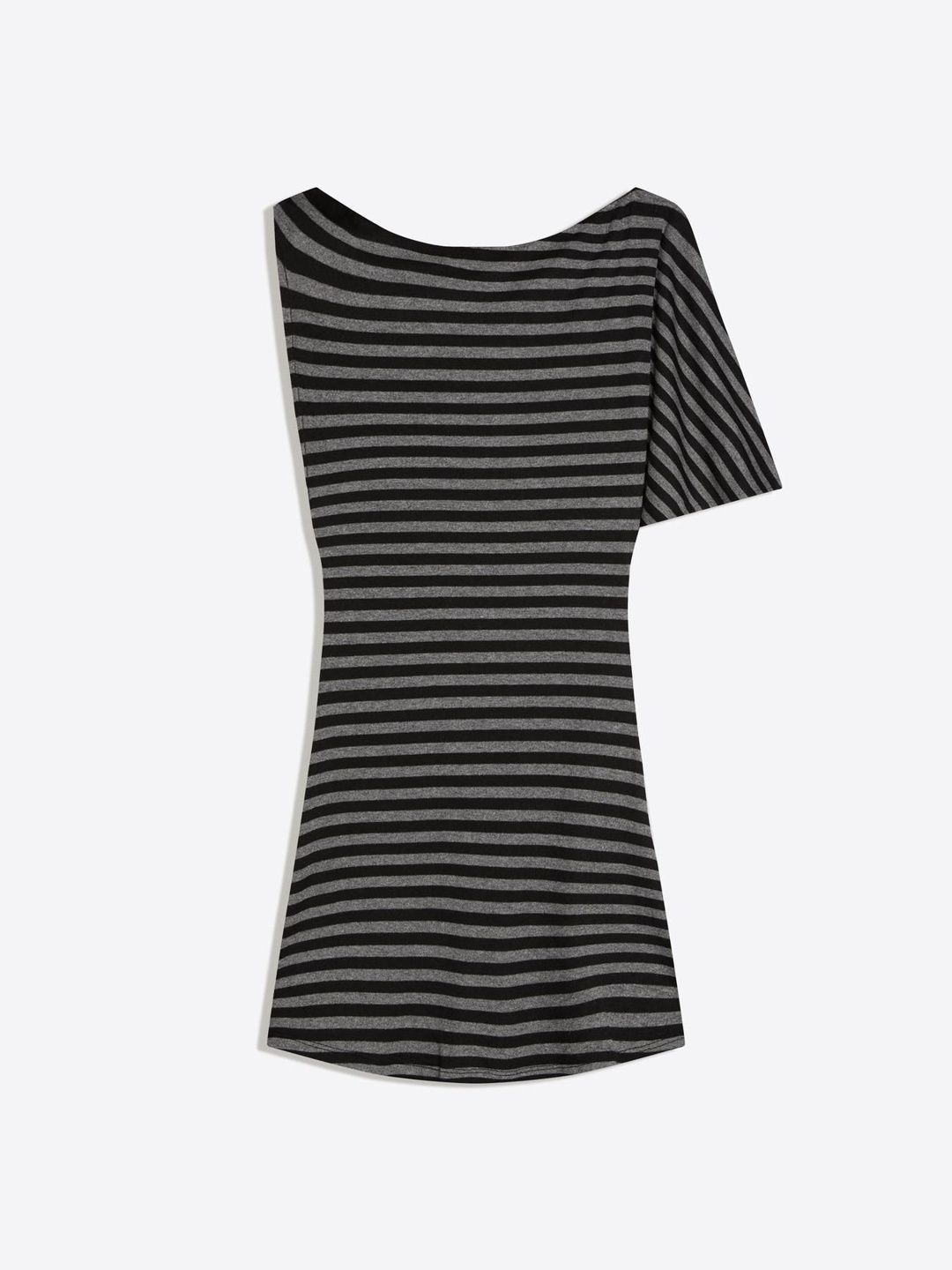 Asymmetric striped mini dress