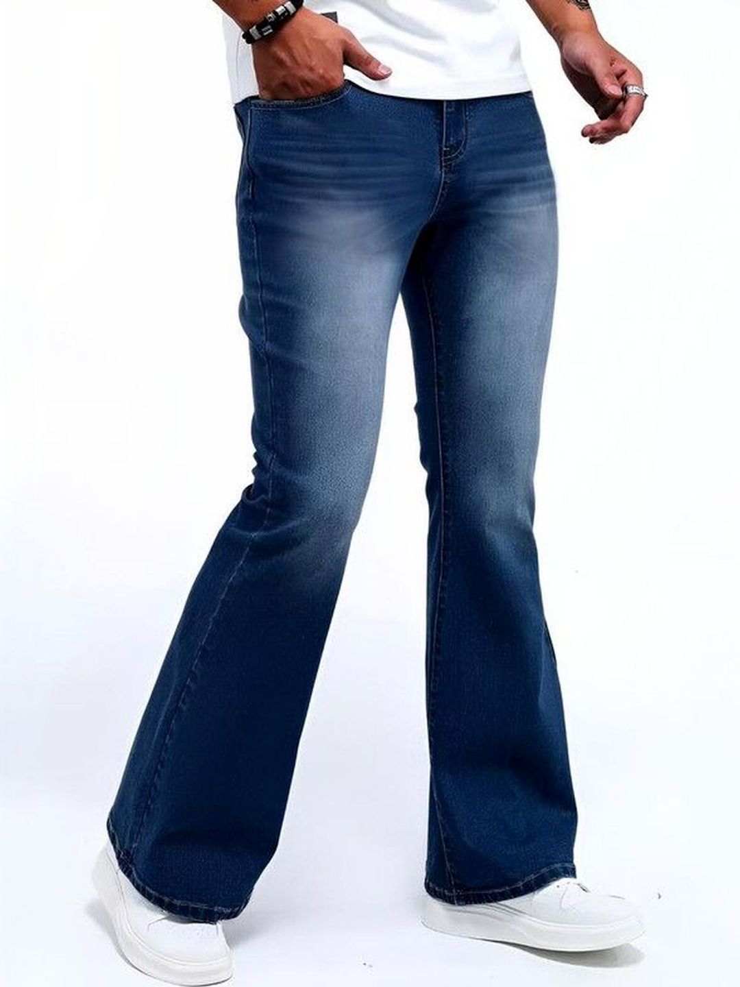 Ben Martin Men Jean Bootcut High-Rise Light Fade Stretchable Jeans