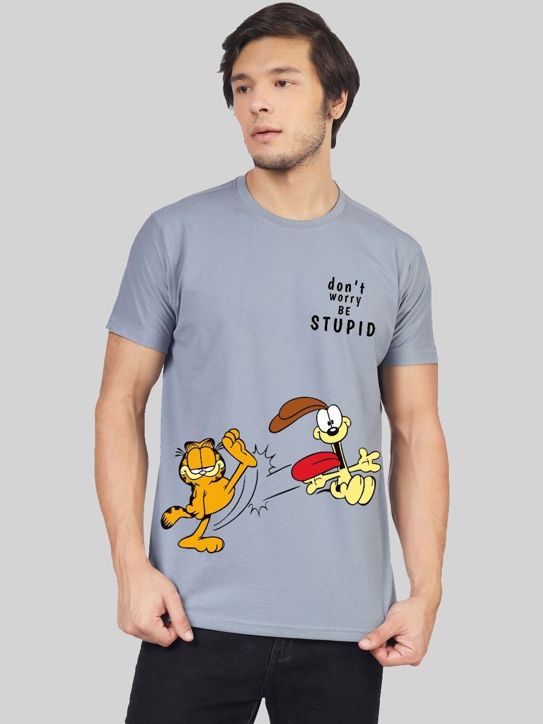 Greylongg Men Garfield Printed T-shirt