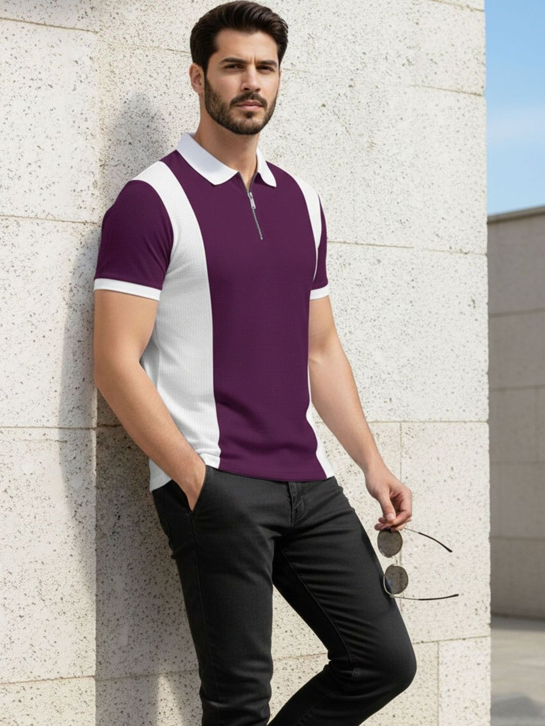 AUSK Men Polo Collar T-shirt