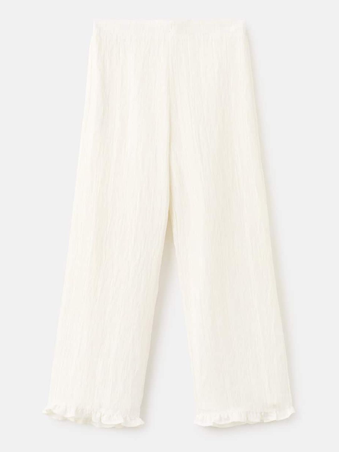 Mango Kids Girls Self Design Striped Trousers