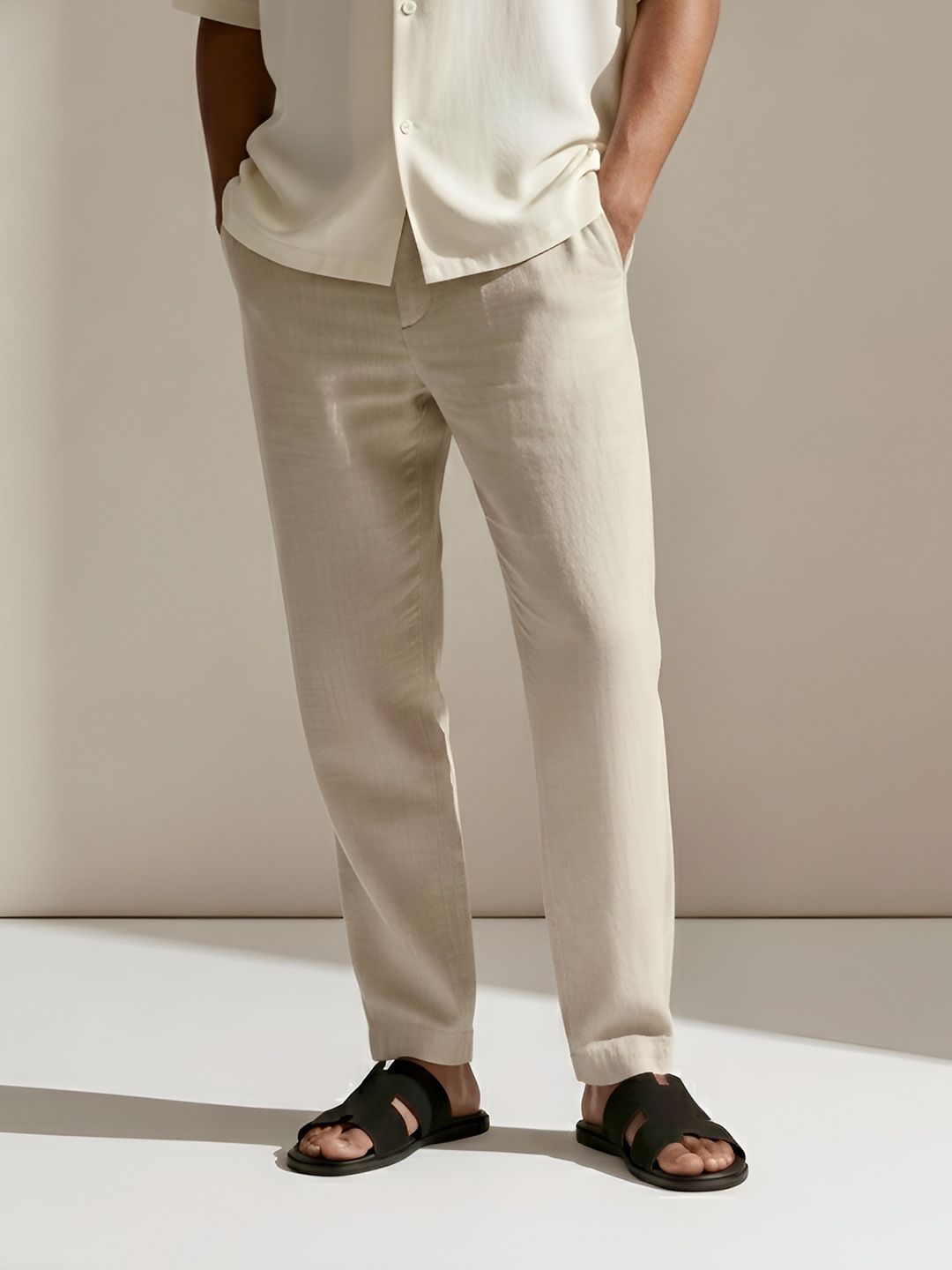 MICHEAL FERAAS Men Leather Comfort Sandals
