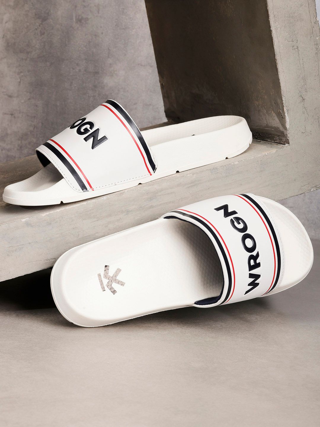 WROGN Men Printed Sliders Flip Flops