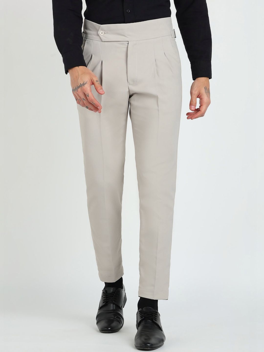 MANCREW Men Tailored Wrinkle Free Pleated Gurkha Pants