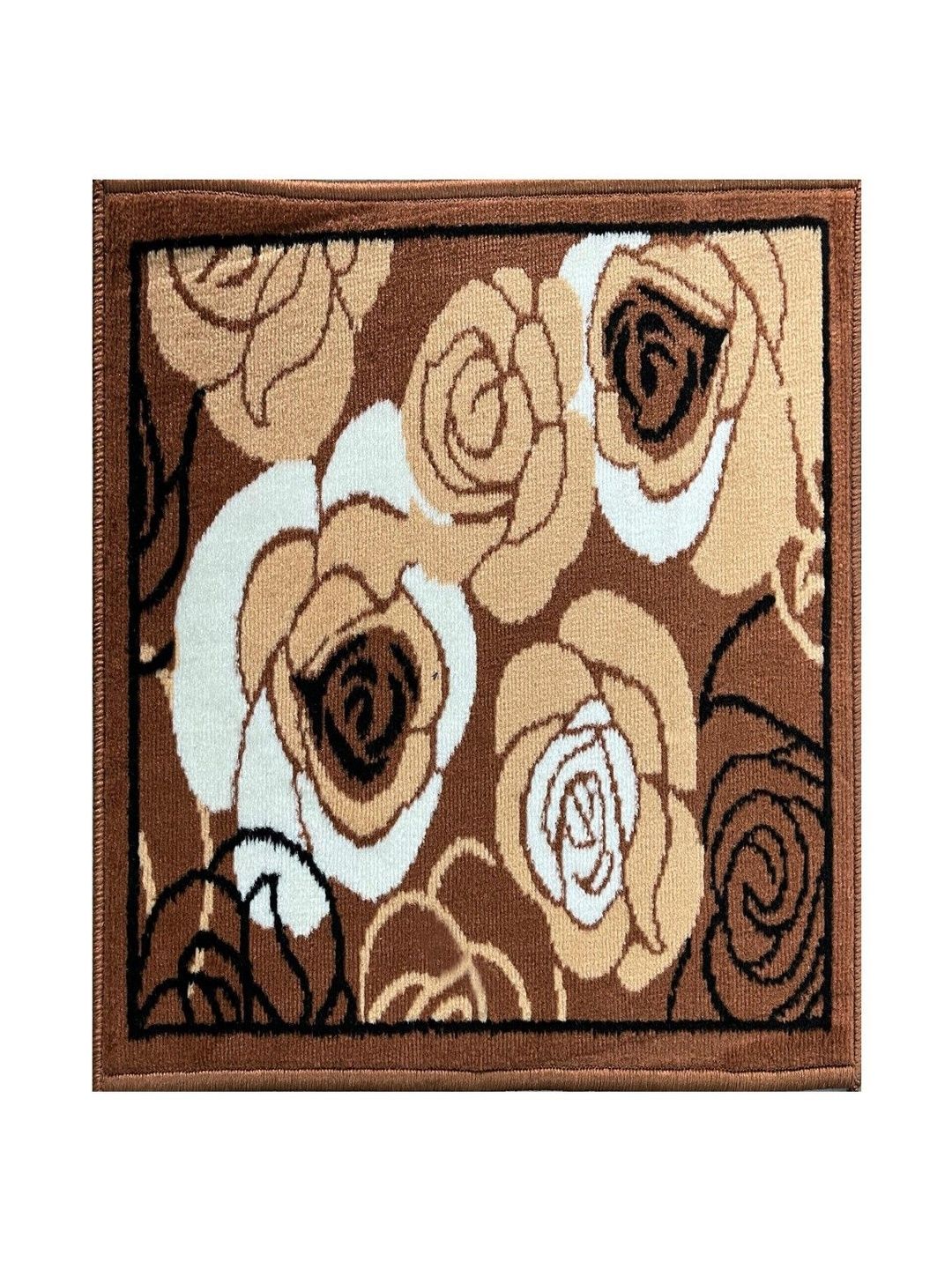 Myntra Elegant Homes Brown & Beige Floral-Patterned Rectangular Anti-Skid Doormat