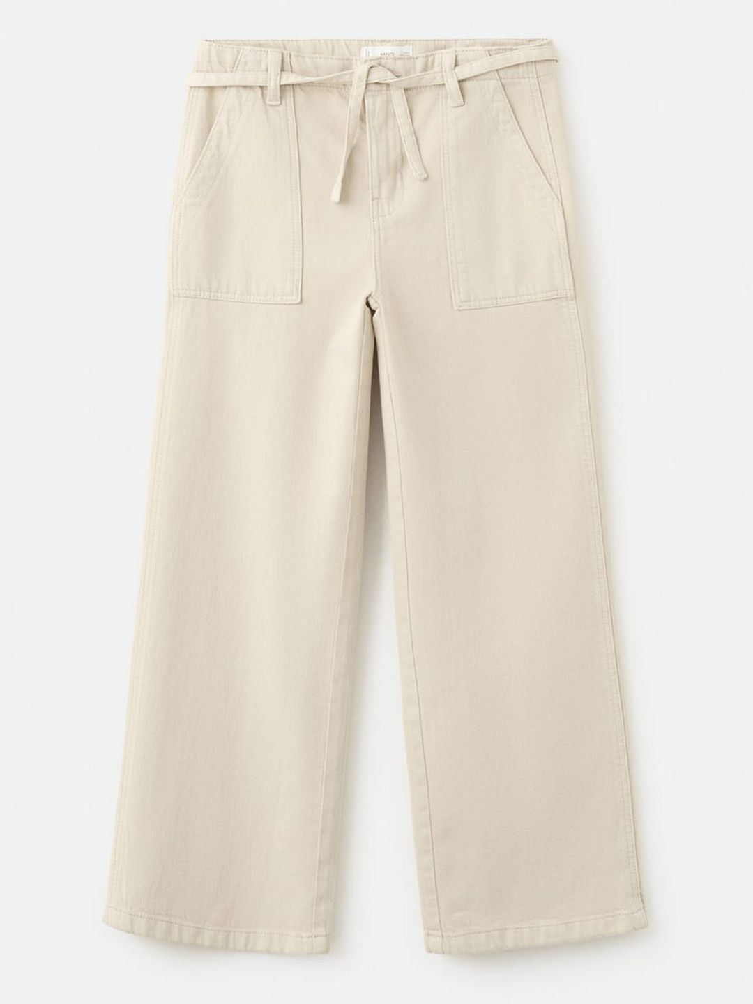 Mango Kids Girls Pure Cotton Wide Leg Jeans
