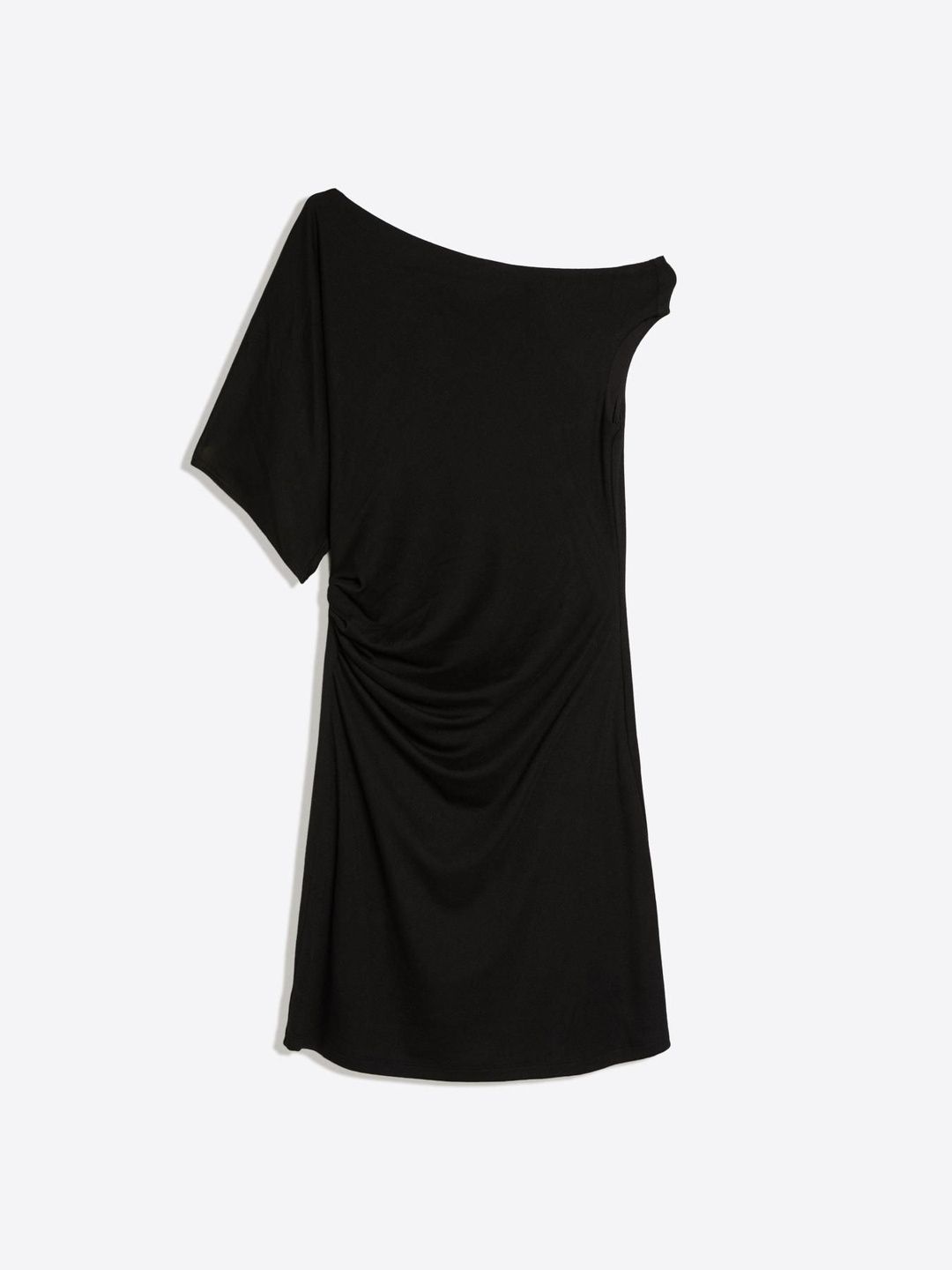 Asymmetric striped mini dress