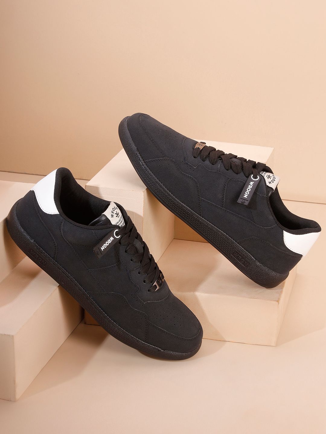 WROGN Men Round Toe Lace-Ups Sneakers