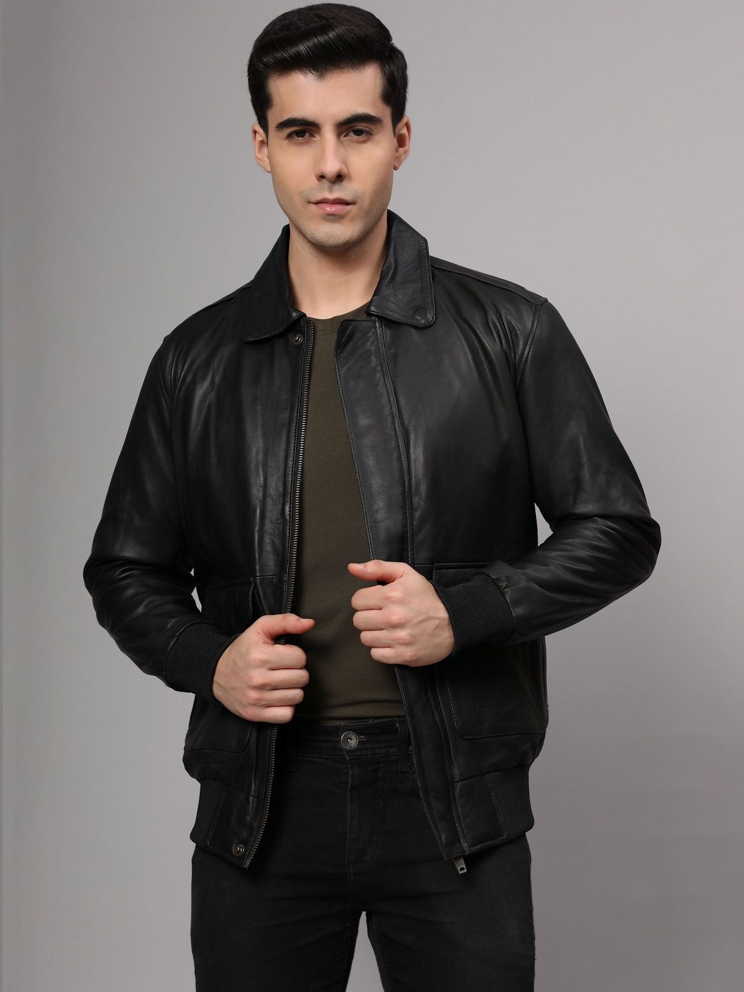 Charmshilp Men Leather Leather Jacket