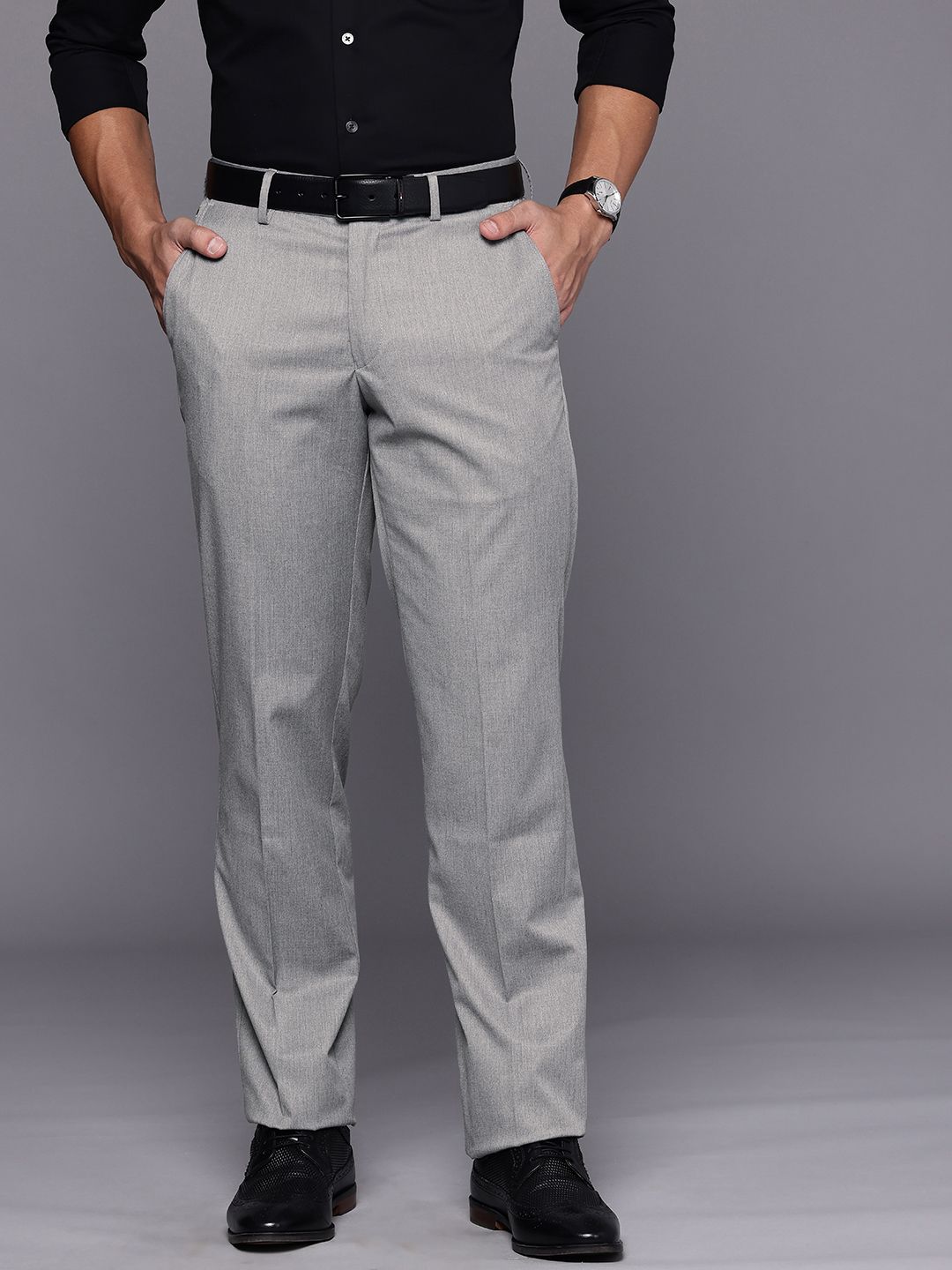sachin and babi light blue dress Stone Grey Satin Formal Trousers