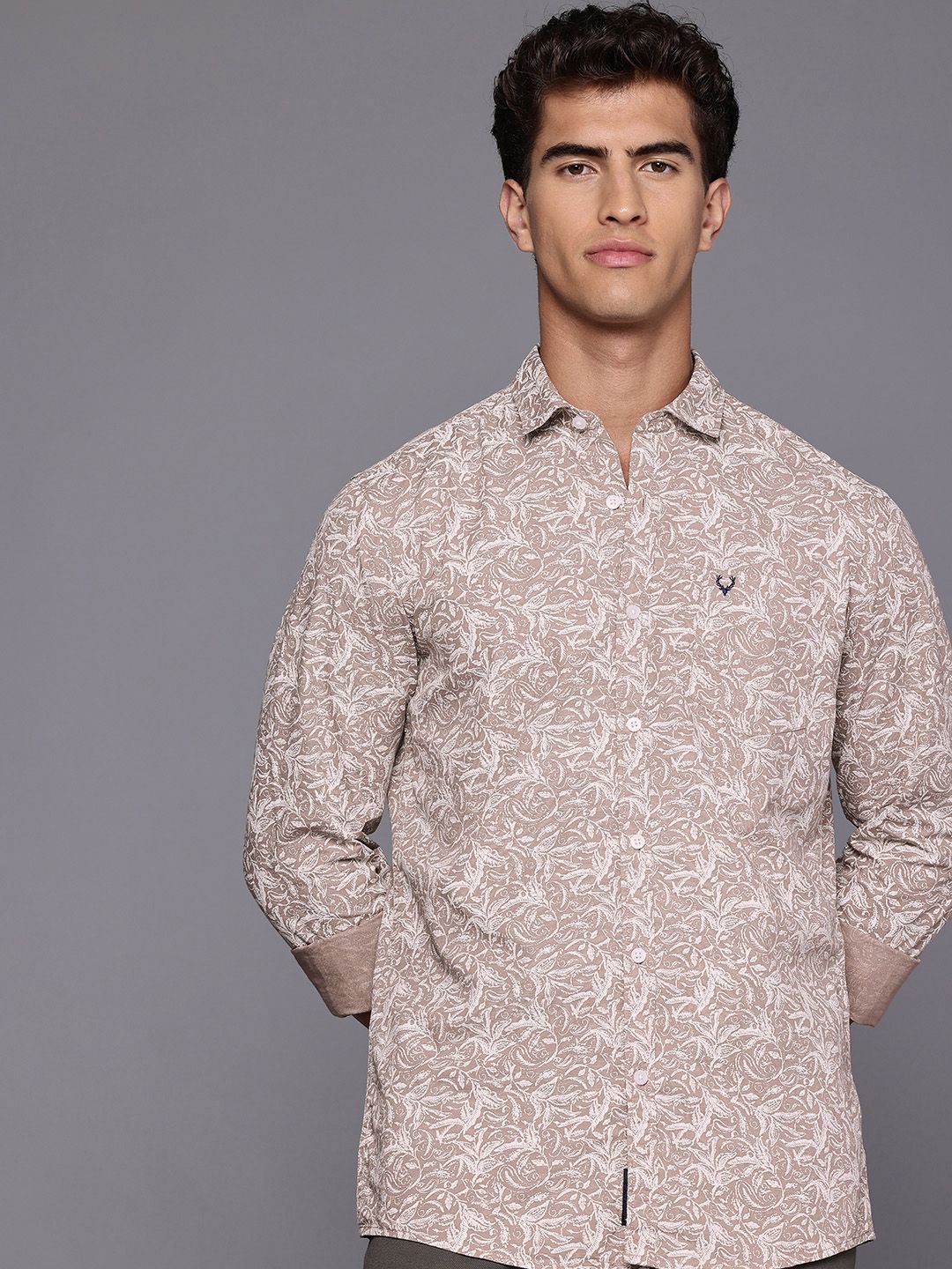 Allen Solly Allen Solly Custom Fit Floral Printed Pure Cotton Casual Shirt
