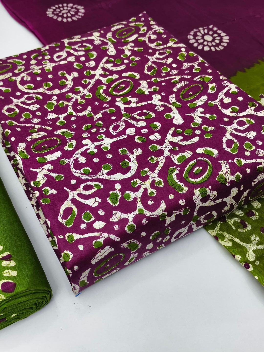 Keshar Printed Pure Cotton Unstitched Dress Material
