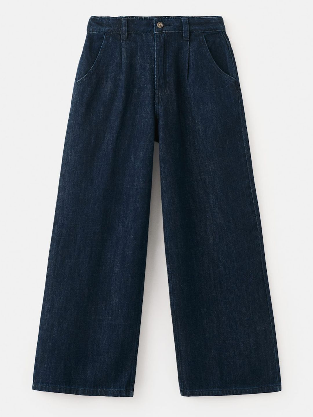 Mango Kids Girls Wide Leg Mid-Rise Non-Stretchable Pure Cotton Jeans