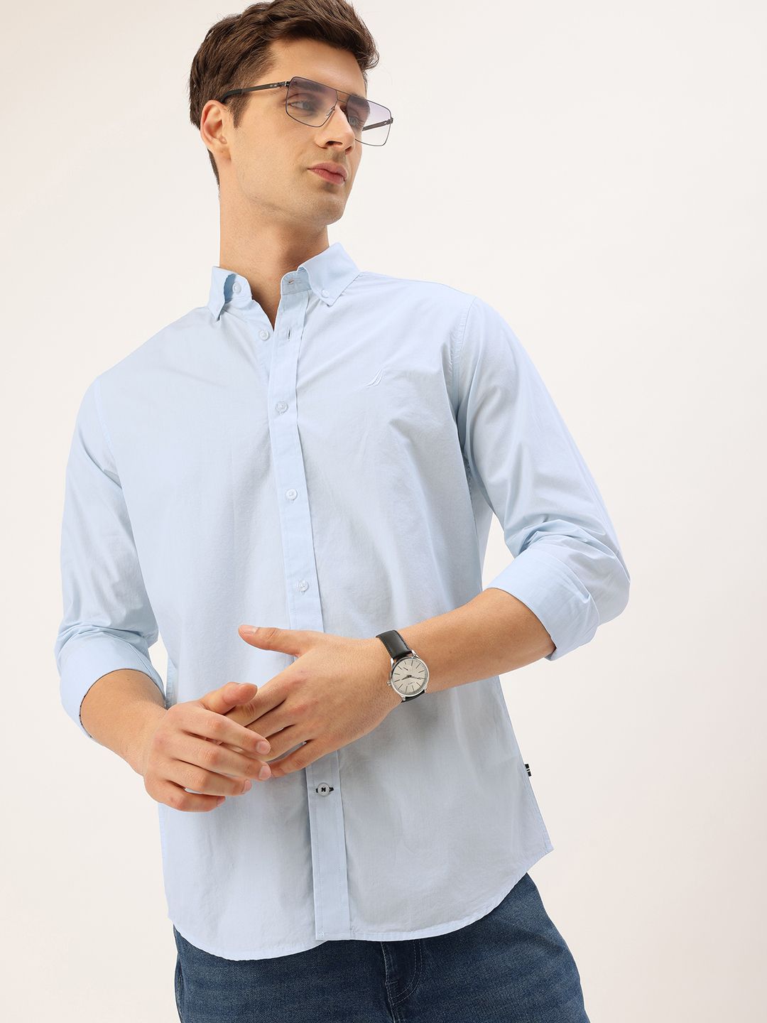 Nautica Slim Fit Pure Cotton Casual Shirt
